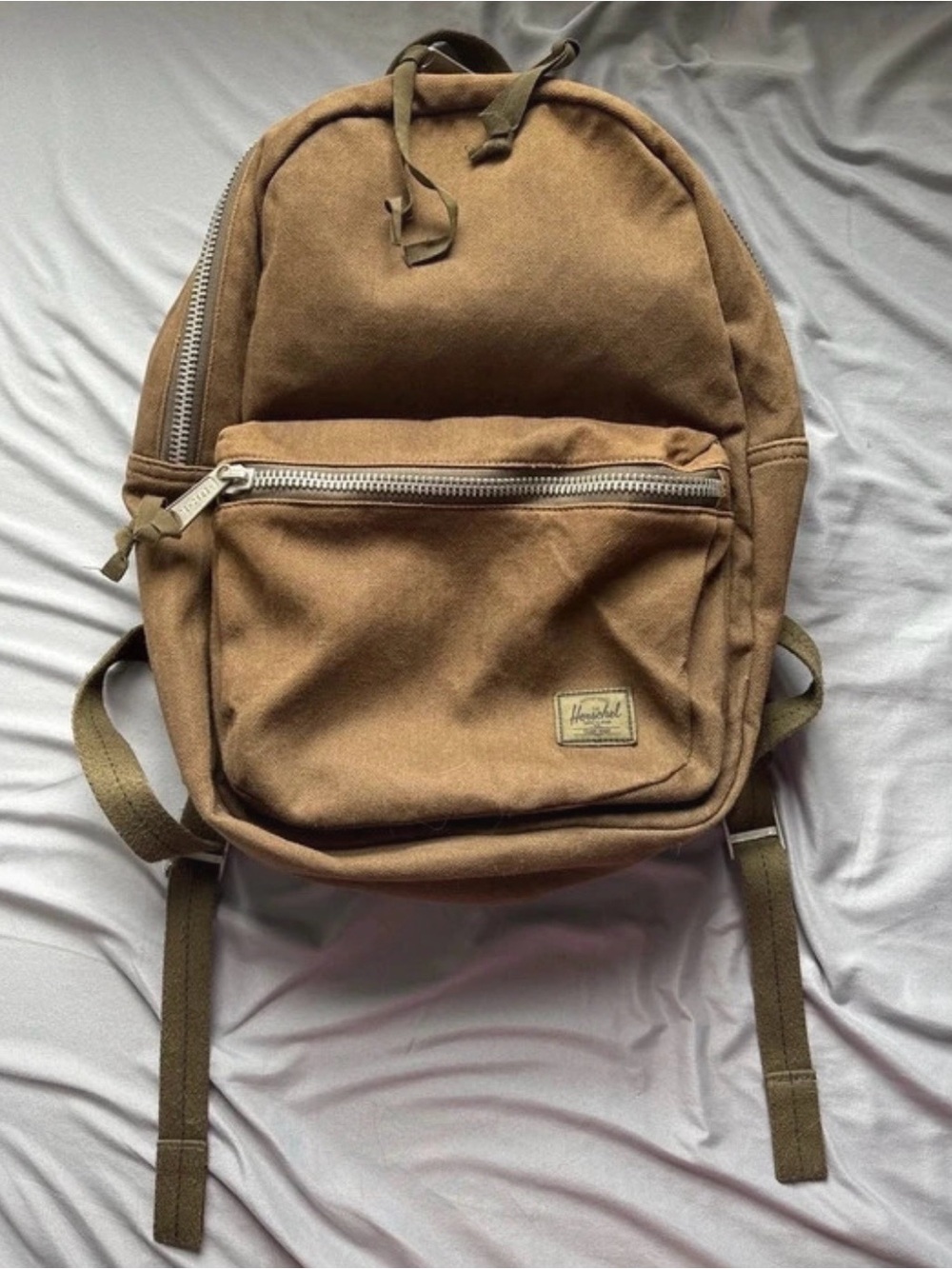HERSCHEL SUPPLY COMPANY BROWN CANVAS DAYPACK BACKPACK